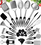 🍳 home hero stainless steel kitchen cooking utensils set - 25 piece nonstick cookware with spatula - complete kitchen gadgets and tools collection logo