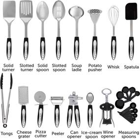 img 3 attached to 🍳 Home Hero Stainless Steel Kitchen Cooking Utensils Set - 25 Piece Nonstick Cookware with Spatula - Complete Kitchen Gadgets and Tools Collection