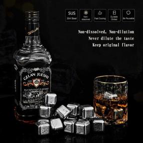 img 3 attached to Whiskey Stones 16 Pack: Reusable Stainless Steel Ice Cubes for Chilled Spirits, Wine, and Beverages