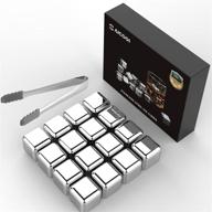 whiskey stones 16 pack: reusable stainless steel ice cubes for chilled spirits, wine, and beverages логотип