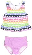 👙 rufflebutts baby/toddler girls cropped peplum tankini swimsuit set with ruffles - 2 piece swimwear logo