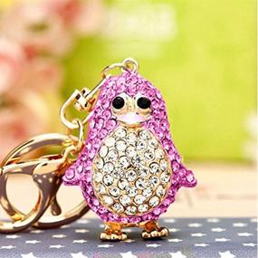 img 1 attached to Sparkling Penguin 🐧 Keychain: Rhinestone-Encrusted Blingbling Keyring