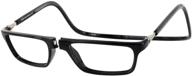 👓 black designer reading glasses - clic executive single vision full frame, 2.00 strength logo