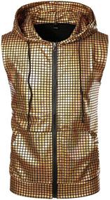 img 4 attached to 🔥 ZEROYAA Men's Hipster Metallic Sleeveless Kangaroo Shirt: Stand Out in Style!