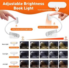 img 3 attached to 📚 Thunia Reading Light: Eye-Care Book Light with 9 LED, 3 Color Temperature, Rechargeable - Perfect for Camping, Kindle, Laptop, Kids!