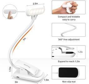 img 1 attached to 📚 Thunia Reading Light: Eye-Care Book Light with 9 LED, 3 Color Temperature, Rechargeable - Perfect for Camping, Kindle, Laptop, Kids!