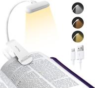 📚 thunia reading light: eye-care book light with 9 led, 3 color temperature, rechargeable - perfect for camping, kindle, laptop, kids! logo