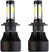 🔦 hnyri h7 led headlight bulbs - 180w 18000lm 6000k super bright white high/low beam fog light conversion kit - 4-side cob chips automotive headlamp bulbs - 1 pair with 2 year warranty logo