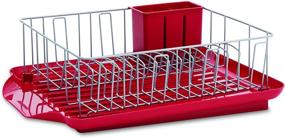 img 4 attached to Farberware Professional 3-Piece Dish Rack - Red, 20-Inch-by-15-Inch: Convenient and Spacious Kitchen Organizer - 5148436