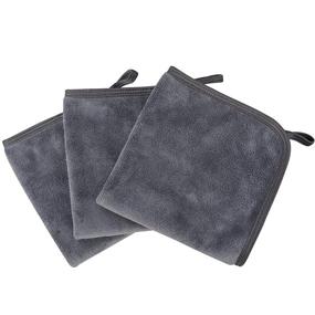 img 4 attached to 🧖 KinHwa Reusable Dark-gray Microfiber Makeup Remover Cloths - Soft Face Cloths for Women - Facial Cleaning Washcloths - 12inch x 12inch (3 Pack)