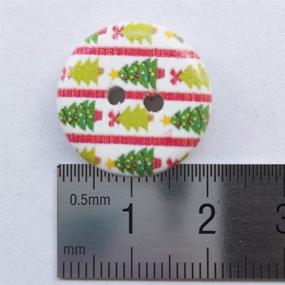 img 1 attached to 🎅 Chenkou Craft 100pcs Santa Christmas Tree Wood Buttons 3/4" Sewing Mix Lots – Festive Buttons for Holiday Crafts and Sewing Projects