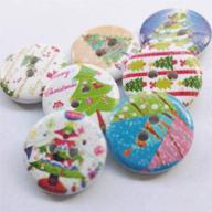 🎅 chenkou craft 100pcs santa christmas tree wood buttons 3/4" sewing mix lots – festive buttons for holiday crafts and sewing projects logo