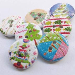 img 3 attached to 🎅 Chenkou Craft 100pcs Santa Christmas Tree Wood Buttons 3/4" Sewing Mix Lots – Festive Buttons for Holiday Crafts and Sewing Projects