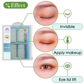 img 3 attached to 👁️ 400pcs Waterproof One-Sided Sticky Eyelid Sticker for Hooded, Droopy, Uneven, or Mono-eyelids - Invisible Slim Eye Lift Strips