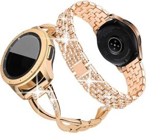 img 4 attached to 🌟 Supoix 2-пак Блестящих металлических замен для часов Samsung Galaxy 3 41 мм / Galaxy Watch 42 мм / Galaxy Active 2 Watch - розовое золото