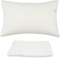 lofor 12x20 inch memory foam throw pillows: perfect for bed, couch, sofa - never deforming rectangle decorative pillows with white covers and cushions logo