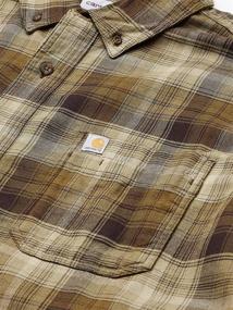 img 1 attached to 👕 Carhartt Рубашка из фланели Hamilton для мужчин - обычная посадка и военный стиль одежды