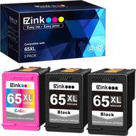 🔌 e-z ink (tm) восстановленный картридж замены чернил для hp 65 65xl 65 xl - совместим с принтерами envy 5055 5052 5058, deskjet 2622 2624 2652 2655 3752 3755 - 2 черных, 1 цветной логотип