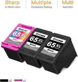 img 3 attached to 🔌 E-Z Ink (TM) Восстановленный картридж замены чернил для HP 65 65XL 65 XL - Совместим с принтерами Envy 5055 5052 5058, DeskJet 2622 2624 2652 2655 3752 3755 - 2 черных, 1 цветной