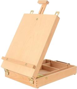img 4 attached to 🎨 Adjustable Wood Tabletop Art Supplies Easel Sketchbox Storage Box for Drawing & Sketching - Painting Easel Box