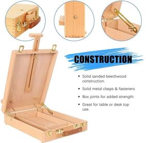 img 2 attached to 🎨 Adjustable Wood Tabletop Art Supplies Easel Sketchbox Storage Box for Drawing & Sketching - Painting Easel Box