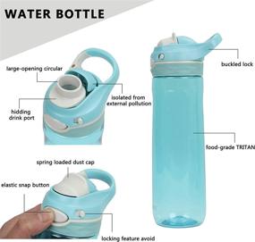 img 2 attached to 🌊 Tritan BPA-Free 26oz Water Bottle - Leakproof, One-Hand Operation, Fast Drinking - Sky Blue by DEARART