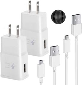 img 4 attached to Swadaws Galaxy S7 Fast Charger Kit - Adaptive Fast Charging Wall Charger with Micro-USB Cable, Compatible 🔌 for Samsung Galaxy S7 Edge S6 S5 S4 J7 J3 A6 Note 5 4 /G4 K5 (2 Pack)