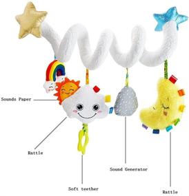 img 1 attached to 👶 Ebrima Baby Pram Crib Activity Spiral Plush Toys: Engaging Hangings, Rattles, and Travel Fun