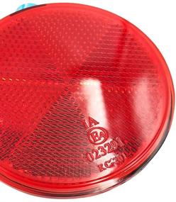 img 3 attached to High-Visibility Red Stick-on Round Marker Reflectors - Versatile Safety Spoke Reflective Adhesive Kit for Cars, Trailers, Trucks, RVs, Snow Machines - Quick Mount Custom Accessories Stickers (2 PCS)
