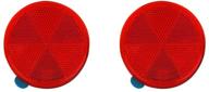 high-visibility red stick-on round marker reflectors - versatile safety spoke reflective adhesive kit for cars, trailers, trucks, rvs, snow machines - quick mount custom accessories stickers (2 pcs) logo