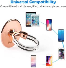 img 1 attached to 📱 2-in-1 Universal Phone Ring Holder Stand: Air Vent Car Mount & Finger Grip Ring | Compatible with iPhone X/8/7/6s/Plus, Galaxy S9/S8/S7 (Rose Gold)