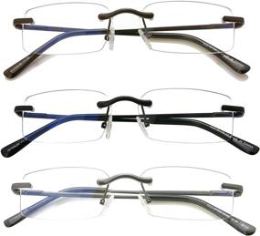 img 4 attached to 3-Pack of Anti-Glare Blue Light Blocking Rimless Computer Reading Glasses - Frameless Lightweight Eyeglasses with Filters