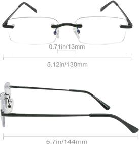 img 1 attached to 3-Pack of Anti-Glare Blue Light Blocking Rimless Computer Reading Glasses - Frameless Lightweight Eyeglasses with Filters