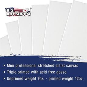 img 1 attached to 🖼️ Миниатюрная натянутая холстовка U.S. Art Supply - ассортимент из 8 штук (10-унций, грунтованная, прямоугольные размеры)