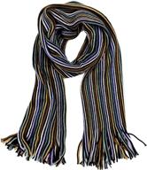 🧣 plum feathers ribbed chunky multi stripe knit scarf - premium quality, enhanced seo logo