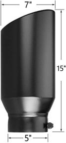 img 3 attached to 🚚 LCGP 5-Inch Inlet Diesel Universal Exhaust Tip: 7-Inch Outlet, 15-Inch Long Black Powder Coated Truck Tailtip – Premium Stainless Steel, Bolt-On