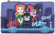 stylish loungefly dc comics gotham city sirens flap wallet – high-quality faux leather design logo