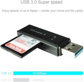 img 3 attached to 🖥️ Универсальный USB 3.0 считыватель SD-карт для ПК, ноутбука, Mac, Windows, Linux, Chrome - поддерживает SDXC, SDHC, Micro SD, карты UHS-I (Черный).