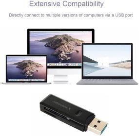 img 2 attached to 🖥️ Универсальный USB 3.0 считыватель SD-карт для ПК, ноутбука, Mac, Windows, Linux, Chrome - поддерживает SDXC, SDHC, Micro SD, карты UHS-I (Черный).
