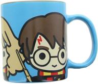 harry potter coffee mug - 11 oz blue ceramic with chibi design - perfect gift for kids and adults logo