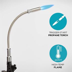 img 3 attached to Ivation Propane Torch with Flexible Neck Tube - Heavy-Duty Trigger Start, Gas Powered Blow Torch Head with Push Ignition, Adjustable Flame, High Temperatures Up to 2075°F, Compatible with CGA600 Handle Tanks