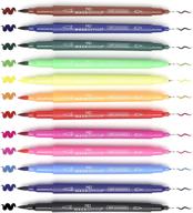 🖌 mackoffice dual tip markers: brush and fine point set of 12 unique colors for adult and kid coloring, art projects, sketching, calligraphy, manga, bullet journal planner, calendar, and more logo
