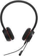 jabra evolve 20 se uc stereo headset with passive noise cancellation - unified communications headphones for voip softphone – usb-a cable with controller (black) logo