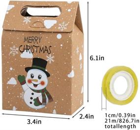 img 3 attached to CCINEE Christmas Treat Bags - Pack of 24 Kraft Paper Gift Bags for Christmas Party Gift Packaging Supplies