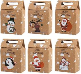 img 4 attached to CCINEE Christmas Treat Bags - Pack of 24 Kraft Paper Gift Bags for Christmas Party Gift Packaging Supplies