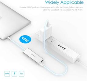 img 2 attached to 🔌 Lention USB-C Multi-Port Hub: 4K HDMI, 4 USB 3.0, Type C Charging Adapter for MacBook Pro, New Mac Air, Surface - Silver