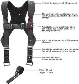 img 1 attached to Черные регулируемые ремни для переноски мебели - плечевой ремень для подъема мебели, матраса, холодильника и крупной бытовой техники, включая крупногабаритные предметы