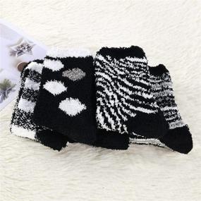 img 1 attached to 🧦 Durio Fuzzy Socks with Grips for Women - Fluffy Christmas Socks with Cute Grippers - Plush, Athletic, and Soft