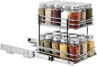 maximize storage space with the tksrn pull out spice rack organizer: 2 tier kitchen cabinet and pantry closet storage shelf for spices, sauces, food, cans, and more! logo