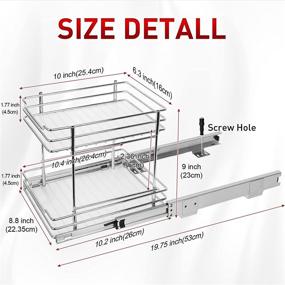 img 3 attached to Maximize Storage Space with the Tksrn Pull Out Spice Rack Organizer: 2 Tier Kitchen Cabinet and Pantry Closet storage shelf for Spices, Sauces, Food, Cans, and more!